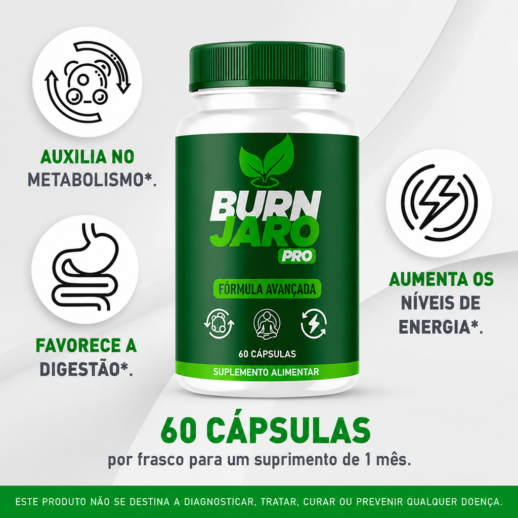 Burn Jaro Pro – Suplemento Alimentar em Cápsulas para Auxiliar no Gerenciamento do Peso