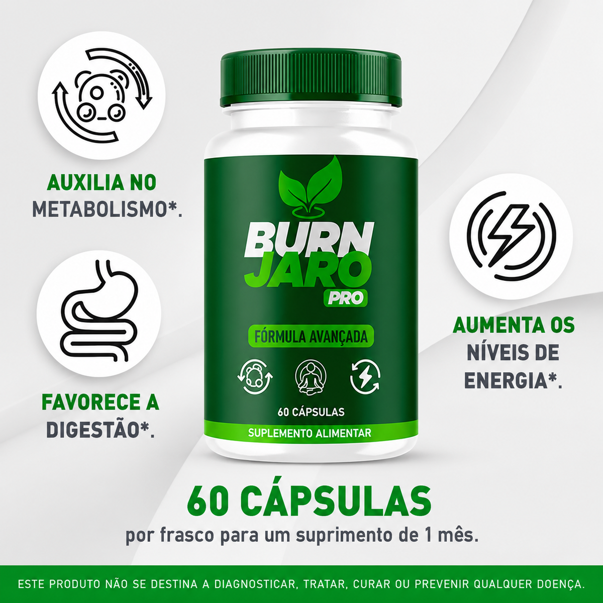 Burn Jaro Pro – Suplemento Alimentar em Cápsulas para Auxiliar no Gerenciamento do Peso